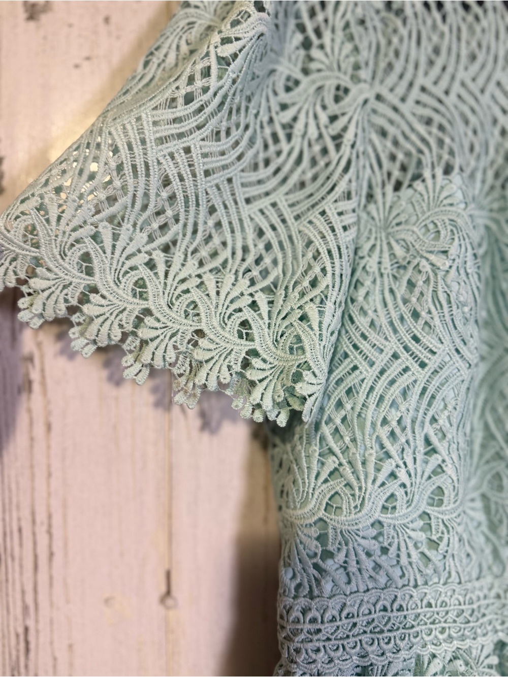 NWT Antonio Melani Mint Green Lace Midi Dress Size 8 - Picture 5 of 14